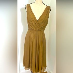 Elie Tahari Gold pleated dress